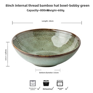 Vaisselle en céramique irrégulière unique de la série Bobby Green bols à fruits jetables assiettes ensembles de vaisselle de style vintage pour marmite - Product Image 2