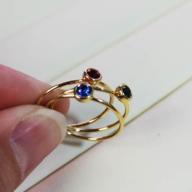 GR047 14K Gold Filled Jewelry 14k Gold Filled Zircon Simple Band Ring for Women