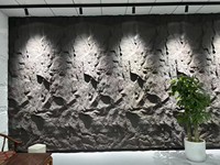 Conception moderne Modèle 3D de feuilles de pierres de polyuréthane Mousse de champignons Panneau mural en pierre artificielle de PU de grande taille imperméable pour le ciment