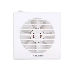 JINLING 4 Inch Bathroom Fan Window Kitchen Bathroom Wall Mounted Ventilator Fan Plastic White AC Axial Flow Fans