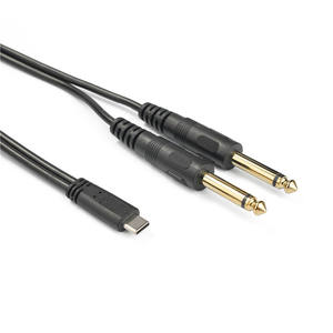 USB C to <strong>2</strong>-in-1 Gold Plated 6.35mm Audio Cable Adapter Dual Application for Speaker Microphone <strong>Computer</strong> - Product Image 4
