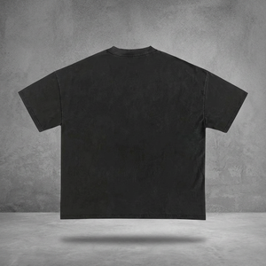 T-shirt surdimensionné à col rond en coton 100% vintage délavé à l'acide avec logo personnalisé pour homme, streetwear écologique - Product Image 3