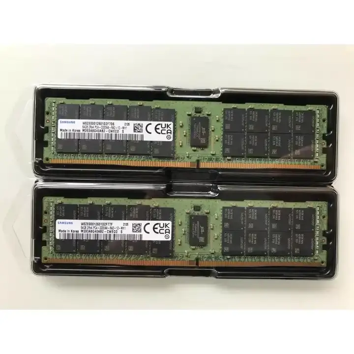 Yeni orijinal 64GB 2Rx4 DDR4-3200 ECC RDIMM PC4-25600R Ram bellek sunucu Samsung DDR4 Ram bellek M393A8G40AB2-CWE için