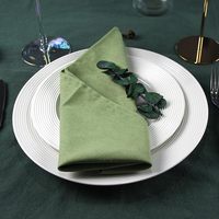 Serviettes de table en coton et lin lavables vert sauge pour cuisine, restaurant, décoration de table, personnalisables et réutilisables