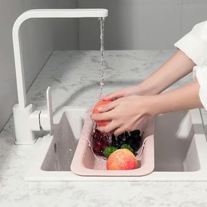 <b>Kitchen</b> Washing Basket Vegetable Fruit Retractable Filter Extensible Sink Strainer Basket Drain <b>Storage</b> Shelf Drainer - Product Image 4