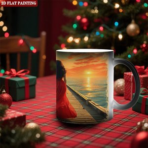 Frosted Blank DIY Craft Mug 11oz Black <b>Ceramic</b> Heat Sensitive Daily Home <b>Cup</b> - Product Image 2