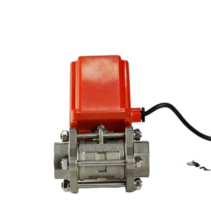 Mặt bích van bi cứng niêm phong lõi gốm ba dây điều khiển điện thiết lập lại kim loại điện thép không gỉ 316L chung - Product Image 2