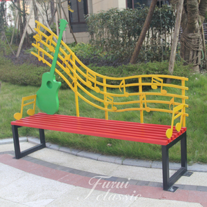 Banc de jardin en acier inoxydable en forme d'harpe, créatif, pour la décoration paysagère publique - Product Image 1