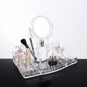 GREENSIDE <span class=keywords><strong>Contenitore</strong></span> Multifunzionale Ecologico Rettangolare con Texture a Diamante, Trasparente, per <span class=keywords><strong>Gioielli</strong></span> e Trucchi, con <span class=keywords><strong>Specchio</strong></span>, Nuovo Stile - Product Image 4