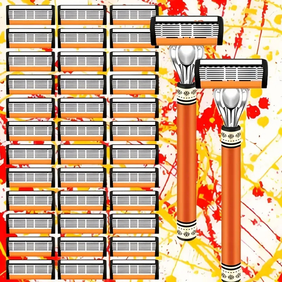 Orange 2-blade holder with 36 blades [OPP bag packaging]