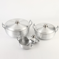 Marmite en aluminium sablée à double anse, profonde, pour soupes et cuisson, plusieurs tailles, pour cuisine familiale et restaurant, vente en gros
