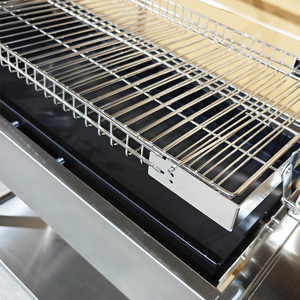 Cắm trại nướng di động ngoài trời BBQ nướng phổ có thể điều chỉnh gấp Giỏ thép không gỉ Net xoay than lật BBQ Gril - Product Image 4