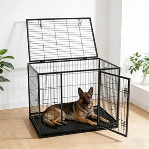 <span class=keywords><strong>Cage</strong></span> pour chien en métal robuste, <span class=keywords><strong>cage</strong></span> pour animaux de compagnie à toit ouvert, cages en métal avec plateau en plastique - Product Image 1