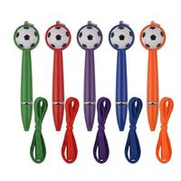 Bolígrafo Giratorio con Diseño de Balón de Fútbol, Correa para el Cuello, Logotipo Personalizado, Multicolor, Promocional