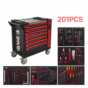 ELEHAND Wholesale Auto Repair <b>Tool</b> <b>Cart</b> Set With <b>Tools</b> 72-tooth Ratchet 7-layer Heavy-duty 201 Pieces Hand Push - Product Image 1