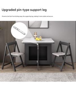 AHS High-end slab <b>dining</b> <b>table</b> <b>foldable</b> side-mounted wheeled telescopic suitable for small apartments and home use - Product Image 6