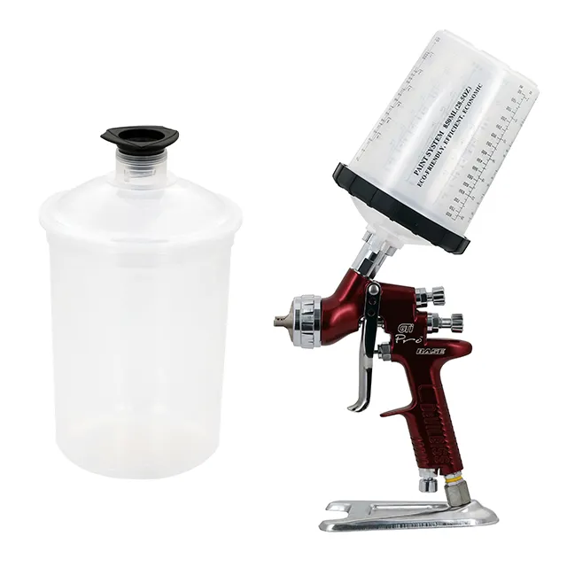 Offre Spéciale automobile en plastique pistolet à peinture tasse pistolet jetable mélange tasses avec couvercle pour voiture finition peinture