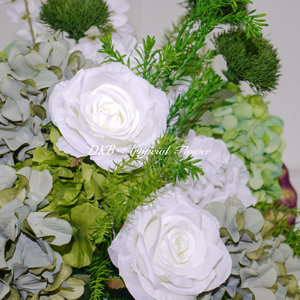 Vente flash Boule de fleurs verte volumineuse et moelleuse 5D Nouveau design Boule de fleurs verte longue et élégante <span class=keywords><strong>pour</strong></span> la maison Mariage Événement Fête - Product Image 4