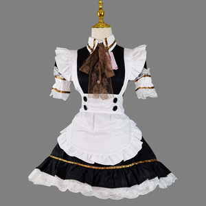Japanese Maid Costume Black White Lolita Dress Plus Size Cosplay Anime Role Play Outfit Polyester Fiber Winter 2023 - Product Image 1