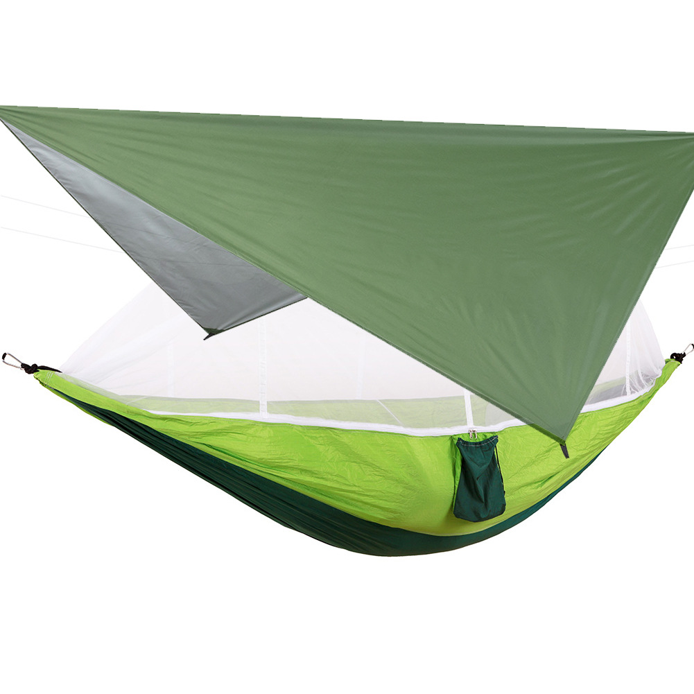 green sky green-white net mosquito net hammock