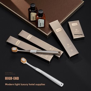 Kit de salle de bain jetable haut de gamme pour hôtel, série Dika, ensemble de 13 pièces, logo imprimé, comprend brosse à dents et dentifrice, pour maison d'hôtes - Product Image 3