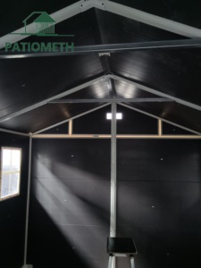 Casetta <span class=keywords><strong>da</strong></span> <span class=keywords><strong>Giardino</strong></span> in Plastica per Esterni con Pavimento, Ampio Spazio, Ripostiglio per Attrezzi <span class=keywords><strong>da</strong></span> <span class=keywords><strong>Giardino</strong></span>, Robusta Casetta <span class=keywords><strong>da</strong></span> Esterno con Porta Chiudibile a Chiave per Biciclette - Product Image 6