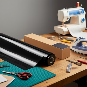 Rollo de Vinilo Termotransferible Negro Brillante de 12 Pulgadas x 25 Pies para Planchar sobre Papel de Transferencia - Product Image 2