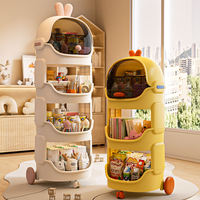 Étagère de rangement multi-niveaux grande capacité pour poussette, motif dessin animé mignon, pour produits pour bébés, collations et vaisselle domestiques