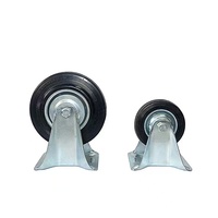 Rueda giratoria de caucho macizo galvanizado para carretilla industrial, soporte de rodamiento de eje, ruedas de plástico para camiones, soporte para ruedas giratorias