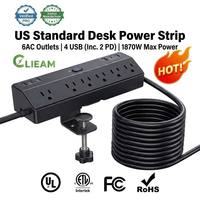 Clieam Grosir Stopkontak Meja Standar AS 6 Lubang 4 USB 2 Pengisi Daya PD 1870W
