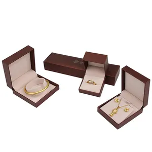 Shenzhen Bulk Jewelry Show Square Packaging Brown Gift Earring Holder Box Sparkle Organizer Flip Window Jewellery Display Set
