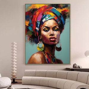 Vendita Calda Dipinto Fatto a Mano Moderno Ritratto di Donna <span class=keywords><strong>Africana</strong></span> <span class=keywords><strong>Arte</strong></span> da Parete - Product Image 1