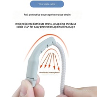 Protections de câble en silicone souple pour câbles de charge USB-C Android doubles, organisateur de cordon, protection anti-casse