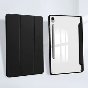 เคสแท็บเล็ตแบบบาง หนังใส สำหรับ <span class=keywords><strong>Samsung</strong></span> S9 S10 Lite 11 A11 A9 PLUS S6 <span class=keywords><strong>P613</strong></span>  อะคริลิกใส ช่องใส่ปากกา ฝาพับสามตอน - Product Image 1