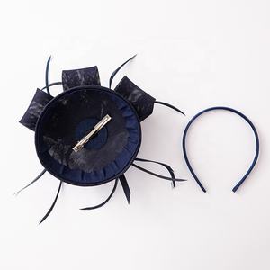 Ladies Ascot <strong>Fascinator</strong> Hat Sinamay Royal Church Decorative Formal Hat in Purple White <strong>Black</strong> <strong>and</strong> Peach for Parties - Product Image 3