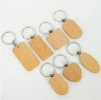 Groothandel Hoge Kwaliteit Gratis Monster Ecologisch Houten Sleutelhanger met Houtnerf en Houtsnijwerk voor Promotionele Geschenken