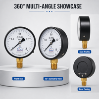 Y50 50mm Pengukur Tekanan Radial 0-1.6 MPa Kelas 1.6 Koneksi Kuningan M14x1.5 Manometer untuk Peralatan Pipa Air, Minyak, dan Udara