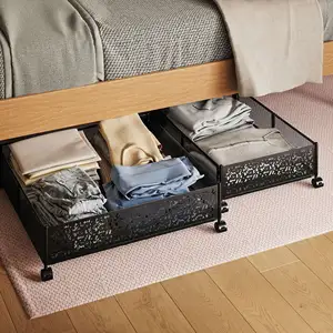 Multifunctional Foldable तहत बिस्तर भंडारण कंटेनर घरेलू ठंडे बस्ते में डालने के तहत बिस्तर भंडारण के साथ पहियों