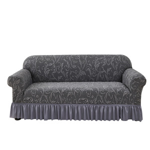 Housse de canapé extensible et douce avec jupe en feuille de lotus, protège-meubles antidérapant et lavable pour salon et décoration intérieure - Product Image 1