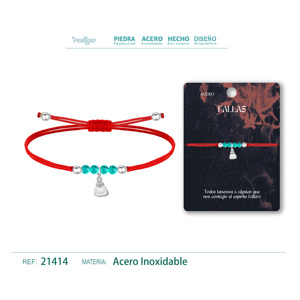 Pulsera de Hilo Encerado con Cuentas de Diseño Fallera, Brazaletes Bohemios con Dijes de Acero Plateado y Piedra Principal de Perla, China - Product Image 1