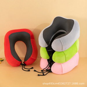 Customized magnetic cloth U-shaped pillow with <b>memory</b> <b>foam</b> for neck support, suitable for travel, airplanes, and cervical spine - Product Image 3