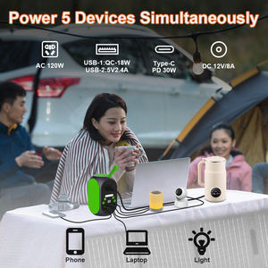 Livraison gratuite USA 110V 120W Peak AC Outlet/ 2 DC /3 USB QC3.0 PD30W /LED lampe de poche Portable Station d'alimentation de charge - Product Image 5