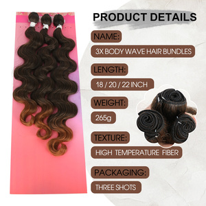 Julianna Ingrosso 18-20-22 Pollici Confezione da 3 Pezzi Capelli Sintetici <span class=keywords><strong>Afro</strong></span> Ondulati <span class=keywords><strong>Ricci</strong></span> per <span class=keywords><strong>Extension</strong></span> - Product Image 3