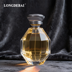 New Arrival 100Ml Glass Perfume Bottle Luxury Polygonal Shape Glass Perfume Bottle <b>clear</b> Glass Perfume Bottle With Zamac Cap - Product Image 2