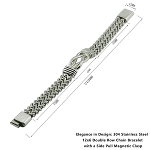 Cổ màu đen thép không gỉ từ khóa <span class=keywords><strong>Cuff</strong></span> Vòng đeo tay xoắn đôi Hàng Tình Yêu Hôn da bọc cho nam giới bạn trai CHA - Product Image 2