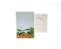 Bajo MOQ Papel personalizado Paisaje costero Patrones DE ARTE Diseño de ubicación manuscrita Postales para tarjetas de agradecimiento Impresión de volantes