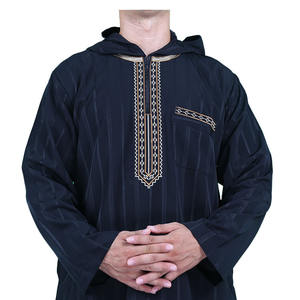 ثوب إسلامي تقليدي مغربي طويل الأكمام تصميم بهودي للرجال مع 6 ألوان - Product Image 2