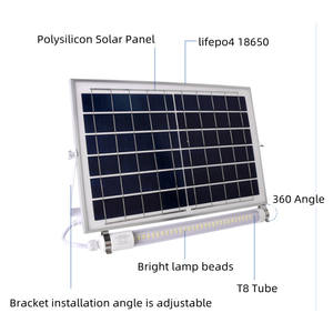 Lámpara de <span class=keywords><strong>Tubo</strong></span> Fluorescente de Nuevo Diseño con Panel y Sensor de Movimiento para Jardín, Lámpara <span class=keywords><strong>Solar</strong></span> de <span class=keywords><strong>Tubo</strong></span> para Exteriores del Hogar, <span class=keywords><strong>Precio</strong></span> de Fábrica - Product Image 2
