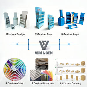 ชั้นวางสินค้าแบบตั้งโต๊ะ PDQ ทำจากกระดาษแข็ง รีไซเคิลได้ พับเก็บได้ ประกอบง่าย สำหรับเคาน์เตอร์ร้านค้าปลีก - Product Image 4