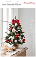 Grenzüberschreitender Neuer Stil Gemischter Blätter-Tisch-Weihnachtsbaum 60cm Deluxe PVC PE-Blätter Dichter Weihnachtsbaum-Set Heimdekorationen